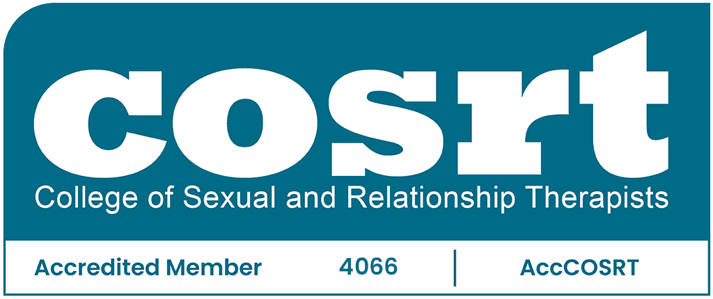COSRT Accredited Member logo for a qualified psychosexual therapist.