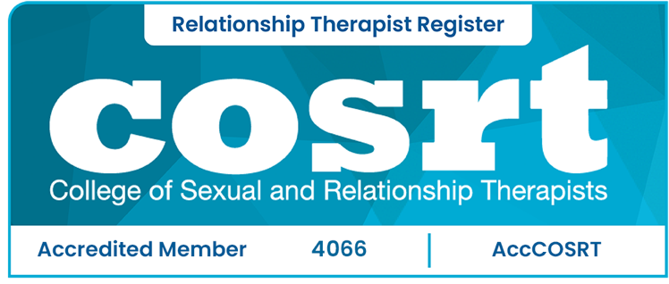 COSRT Accredited Register membership card for a relationship and psychosexual therapist in the UK.